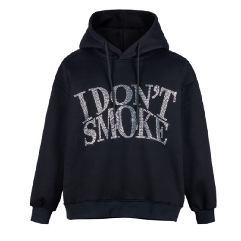 

Winter 2021 New Clothes Streetwear Black Hoodie Nightgown Woman 6953 L0ML