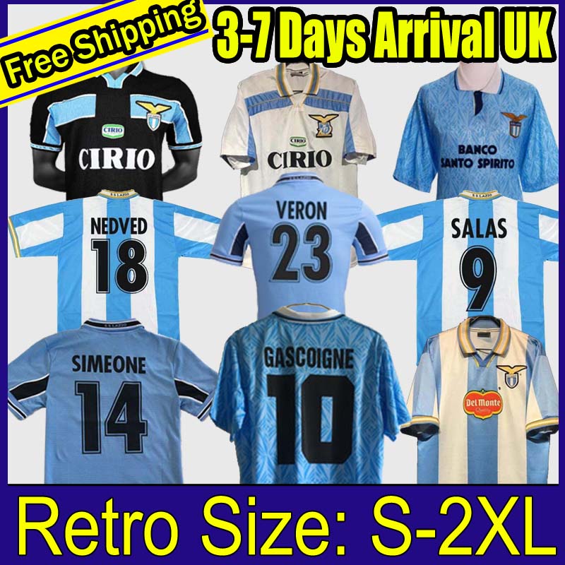 

lazio Retro 1989 1990 1991 1992 1999 2000 2001 soccer jerseys NEDVED SIMEONE SALAS GASCOIGNE home away football shirt VERON CRESPO NESTA, 99-00 home