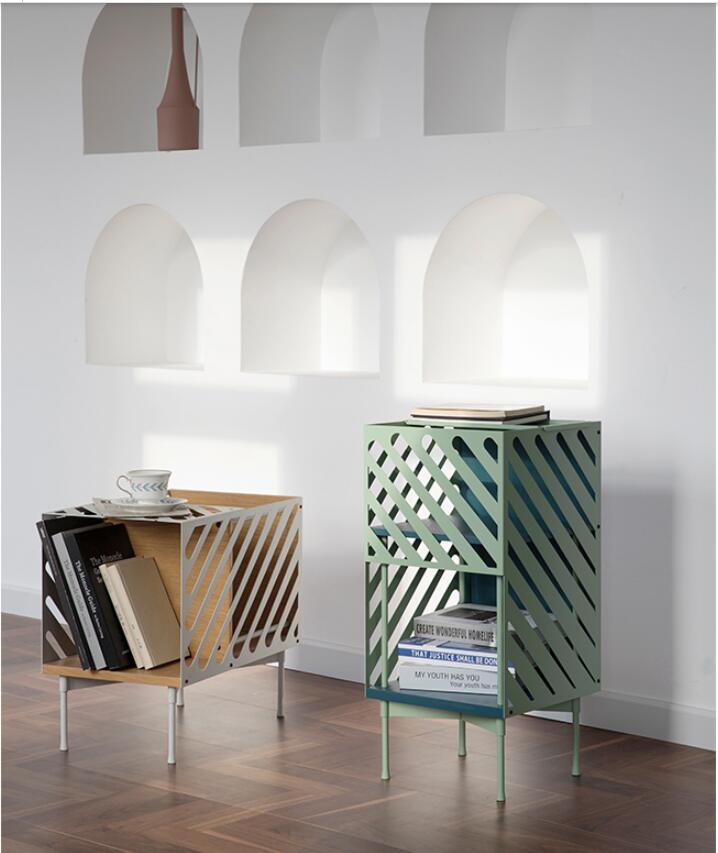 Cabinet sofa side several lockers Nordic corner several living room small tea table iron movable bedside cabinets-image-633055118