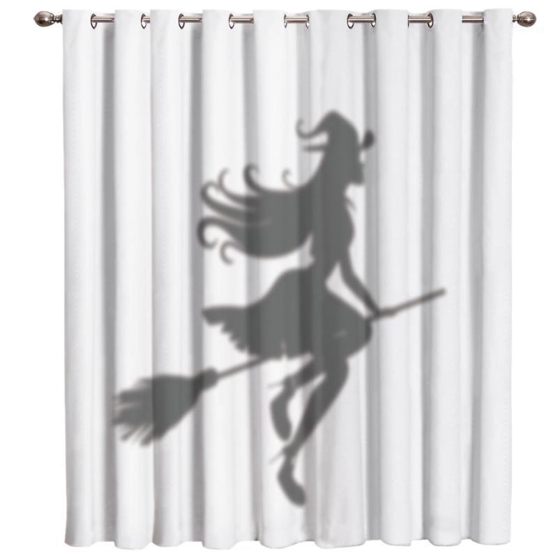 

Halloween Style Sexy Witch Silhouette Room Curtains Large Window Window Curtains Dark Blinds Living Room Bathroom Curtain1, As pic