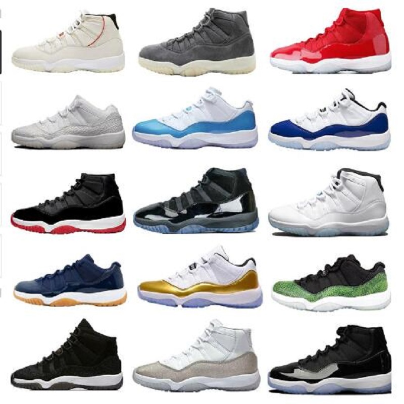 

New 11 11s 25th Anniversary low white bred Jumpman men shoes basketball men Black Dark Concord indigo mens women sneakers trainers, # 28