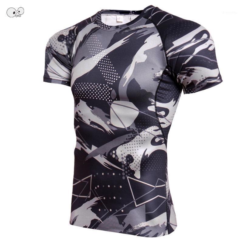 

New Arrival Camouflage T Shirt Base Layer Fitness Tights Quick Dry Camo Running Shirts Tops Tees Crossfit Compression Sportswear1, C3