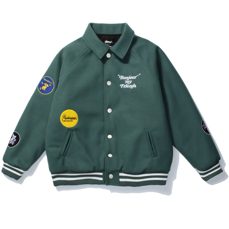

2020 Embroidered Baseball Letters Jackets Hip Coat Streetwear Faculty Outwear Japanese Jacket 59gt, Green