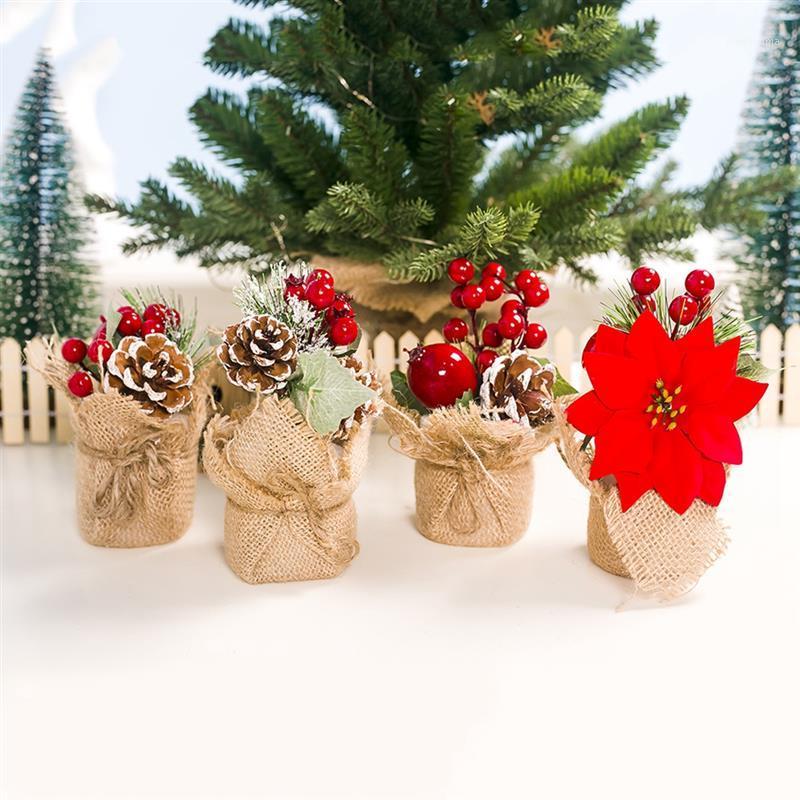

1pc Christmas Ornaments Simulation Fake Pinecone Berry Flower Desktop Ornament Xmas Decor Accessories Party Supplies1
