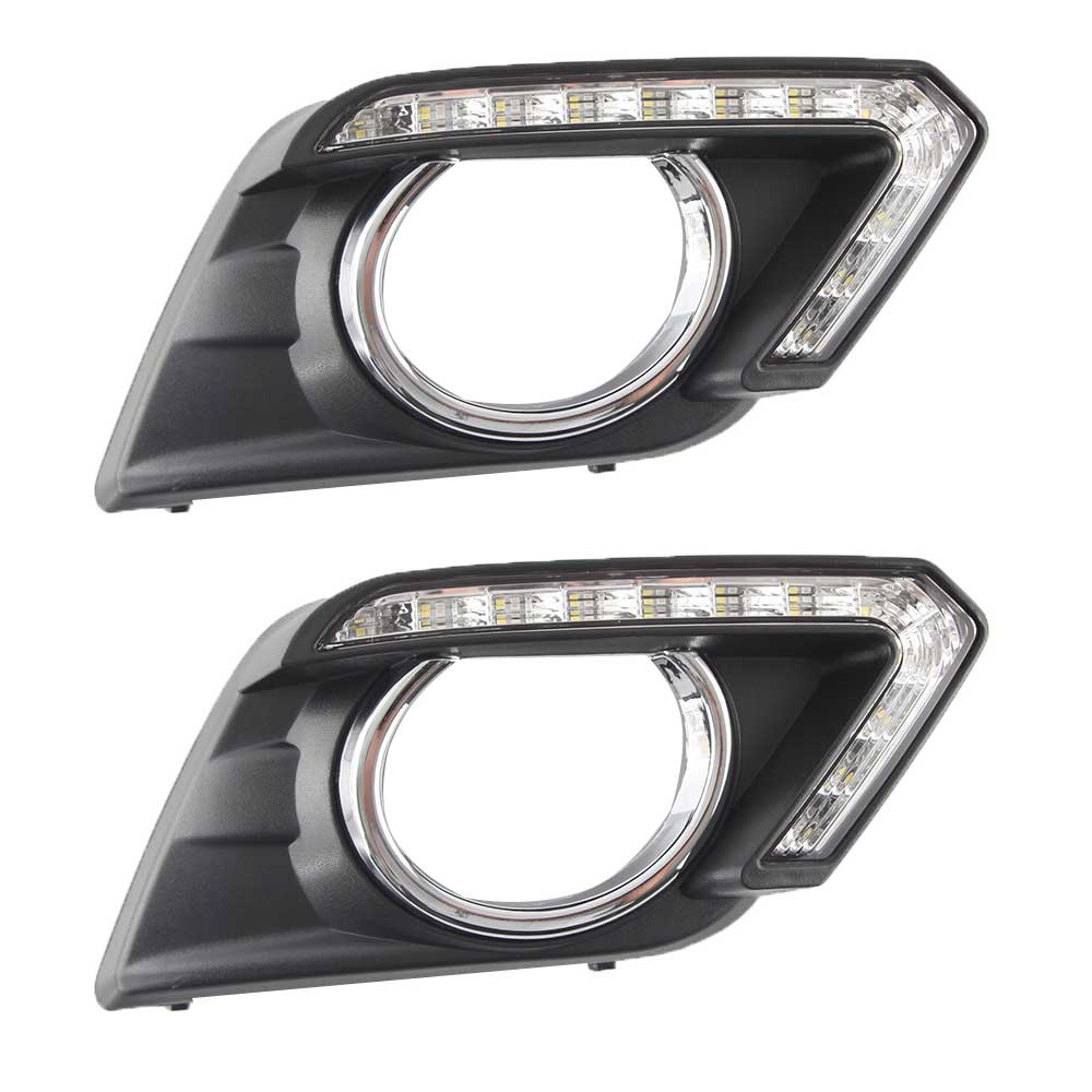 

2PCS DRL Running Light LED for X-Trail Yellow Turn Signal Function 12V Car Fog Lamp Decoration