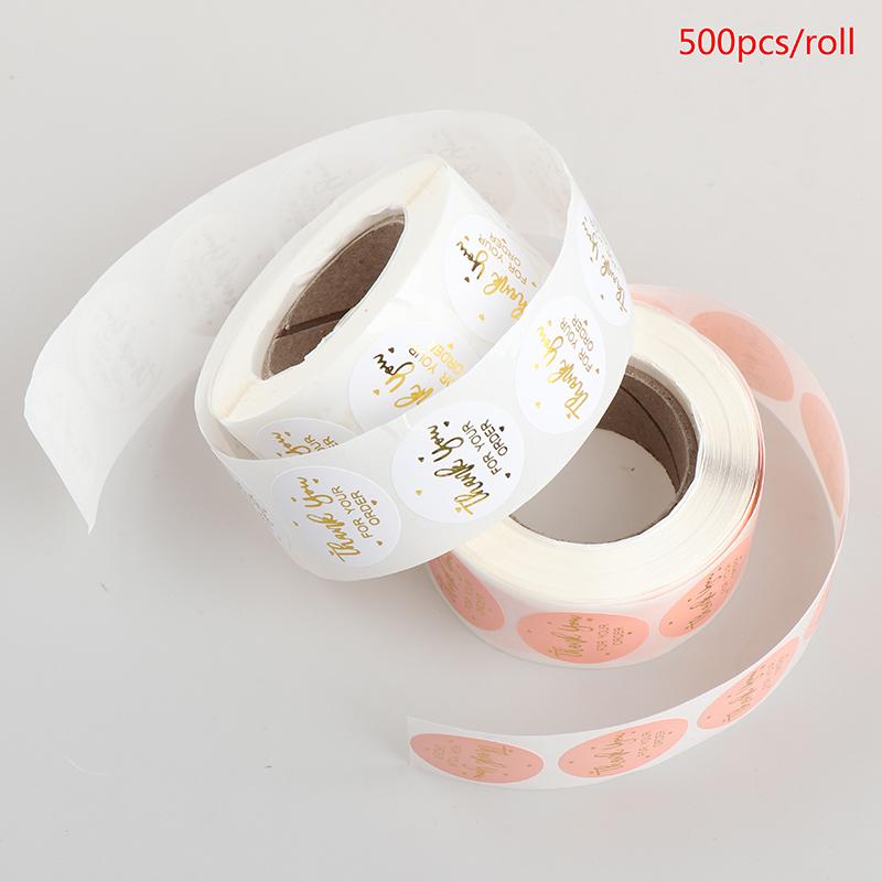 

500PCS/roll Round Thank You Sealing Sticker Self-adhesive Label Baking Packaging Deco