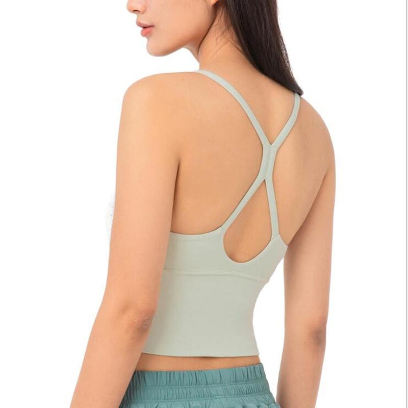 

Nuls 2020 new European and American water drop back Yoga vest women's small sling gathering fitness sports underwear bra, Black