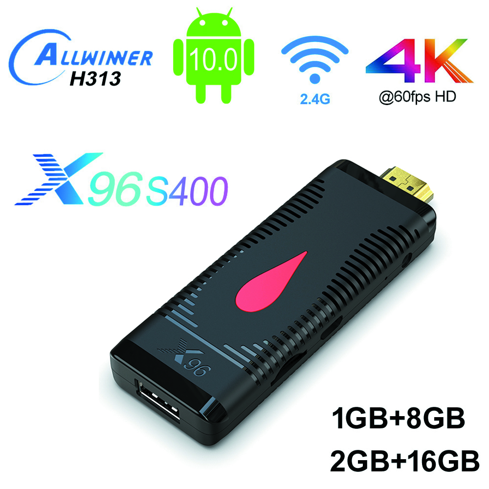 

Android 10.0 Smart TV Stick 2GB 16GB X96 S400 Allwinner H313 Quad Core RTL8189 2.4G WiFi 1080P Android10 TV Dongle Home Movie