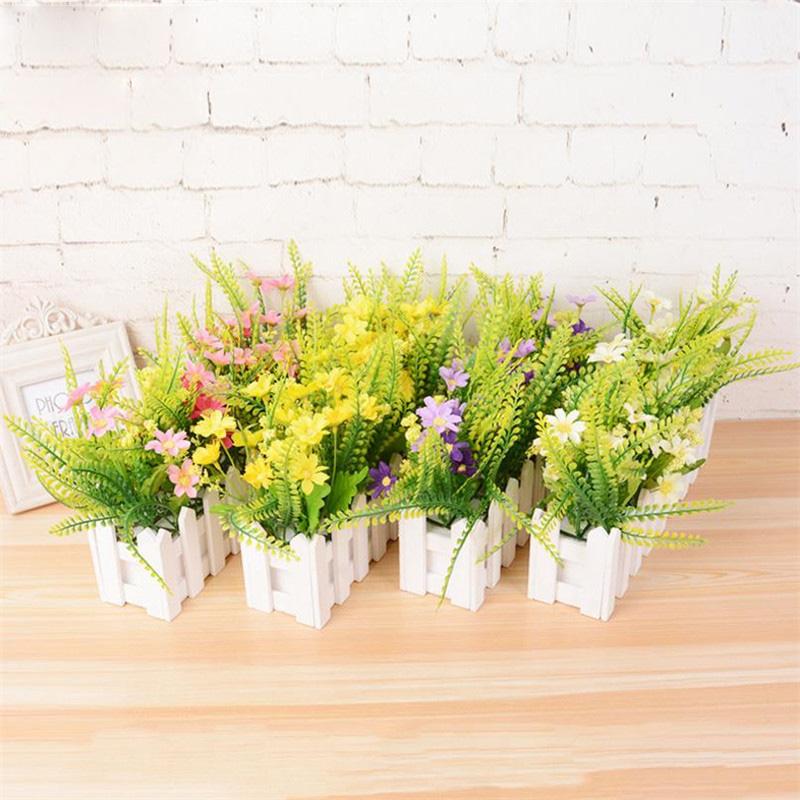 

Artificial flower plants Potted indoor simulation Green plants Small bonsai silk Flower Potted wedding home office Fake flowers