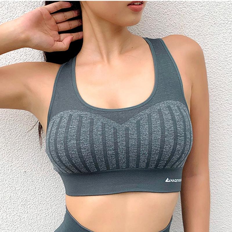 

LANTECH Sports Bra Push Up Squat Padded Strappy Yoga Sportswear Running Training Women Fitness Gym Bra Workout Clothing, Black