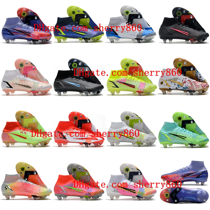 

Mercurial Superfly VIII Elite SG PRO Anti Clog men's Soccer Shoes Cleats Football Boots comfortable, As picture 2