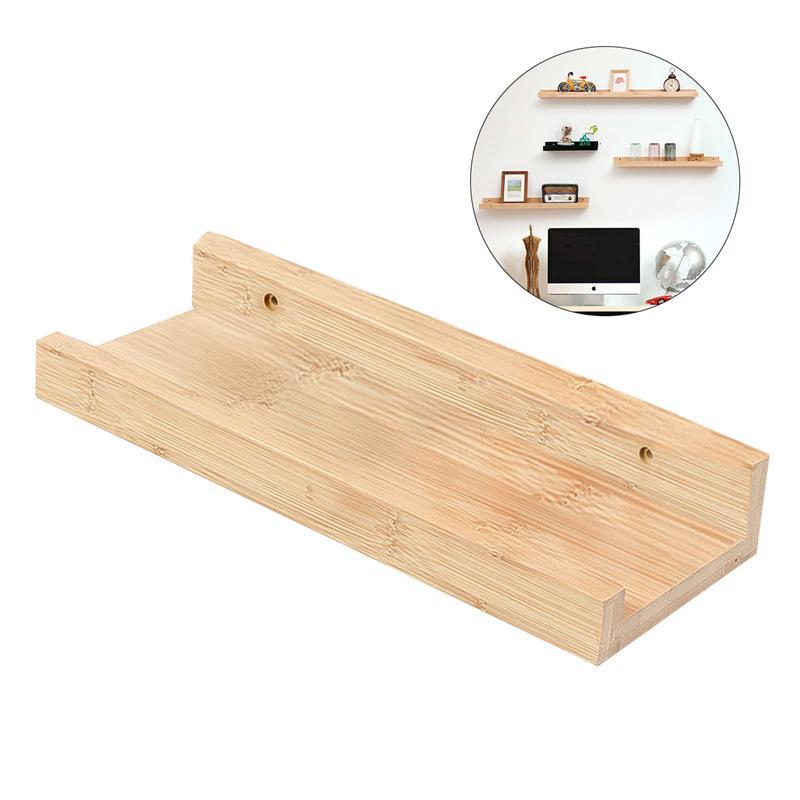 

Bamboo Wall Shelf Floating Ledge Storage Wall Shelves Rack Art for Home Decor