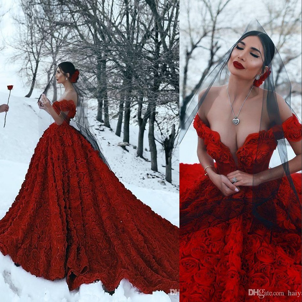 white rose bridal dresses
