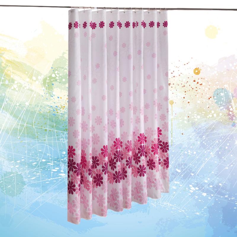 

Thicken Shower Curtain Waterproof Bath Curtain Polyester Cloth Shower Household Bath (180 x 180cm, Pink