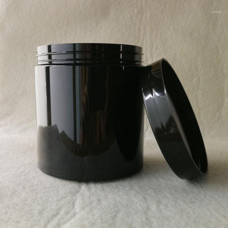 

12pcs/lot 500g Black Cosmetic Container Plastic Cream Jar,Empty Plastic Cream Reuse Container1