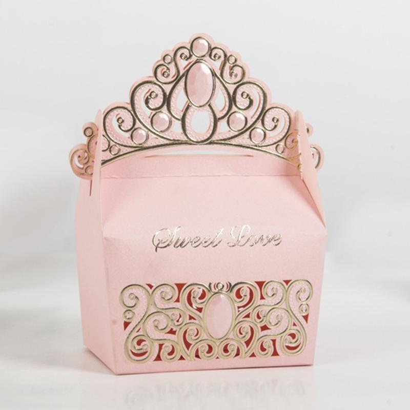 

50pcs/set European Style Candy Gift Box Bags Crown Gift Boxes Wedding Package Wedding Birthday Christmas Party Supplied1
