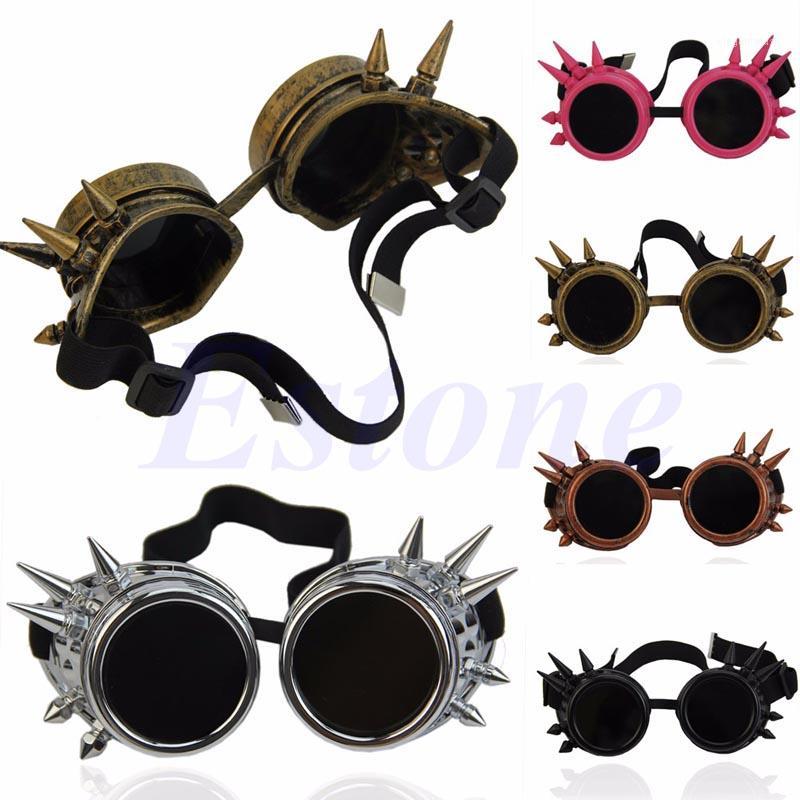 

Vintage Retro Victorian Gothic Cosplay Rivet Steampunk Goggles Glasses Welding Punk 5 Colors WY27031