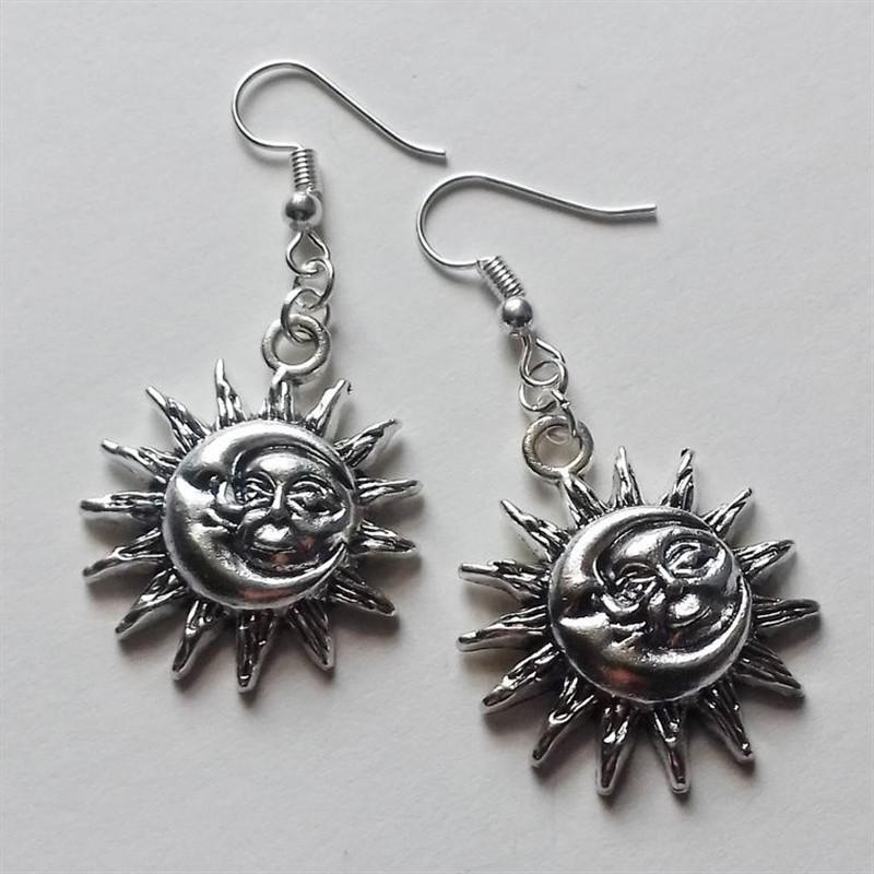 

Sun And Moon Earrings Celestial Earrings Wicca Pagan New Age Boho Handmade Jewellery fashion women gift 2021 new