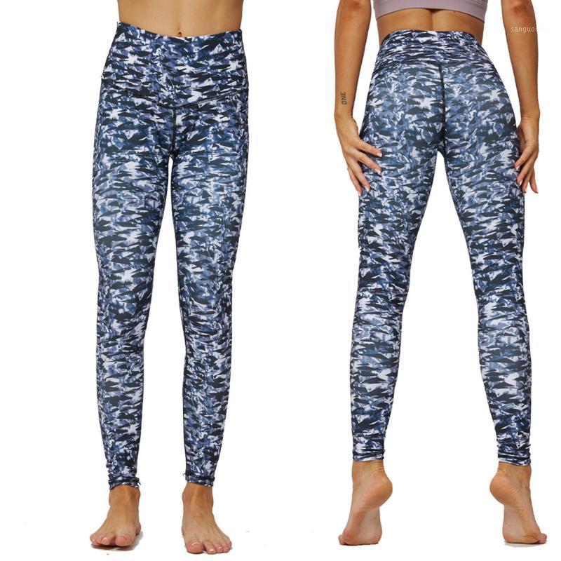 

Fitness Yoga Pants Women Printing Pocket Fitness Running Cultivate Oneself Ninth Women High Waist Leggings Yoga Pants1, Blue