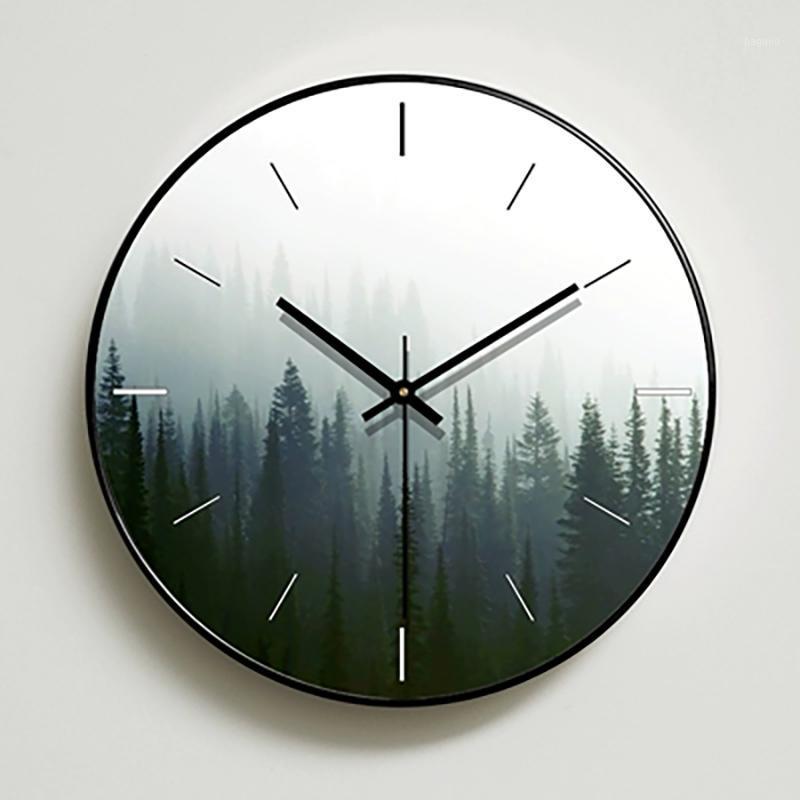 

Nordic Round Bed Room Wall Clock Metal Brief Living Room Silent Bedroom Clocks 16 Inch Reloj Mural Wall Watches Home Decor C6T421