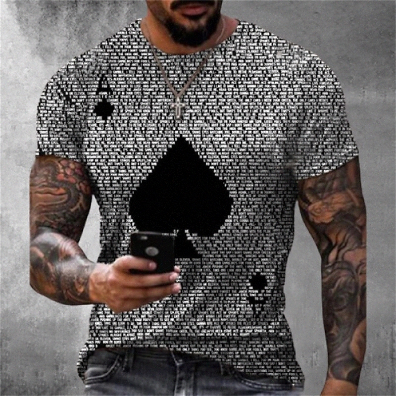 Men's Tee T shirt Shirt 3D Print Graphic Card Plus Size Crew Neck Casual Daily Short Sleeve Tops Basic Designer Slim Fit Big and Tall Blue G