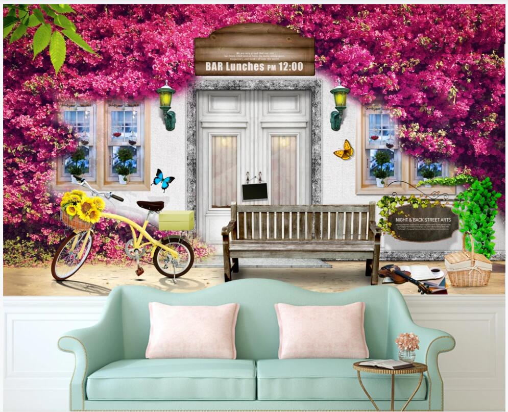 

3d wallpaper custom photo mural on the wall Rose Flower Vine Cafe living room Home decor 3d wall murals wallpaper for walls 3 d, Non-woven wallpaper
