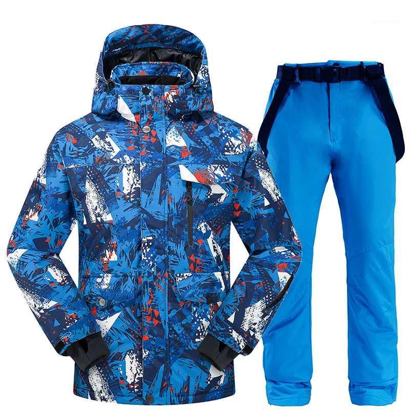

Ski Suit Men Winter 2020 Thermal Waterproof Windproof Clothes Snow Pants Ski Jacket Men Set Skiing and Snowboarding Suits Brands1, Color02