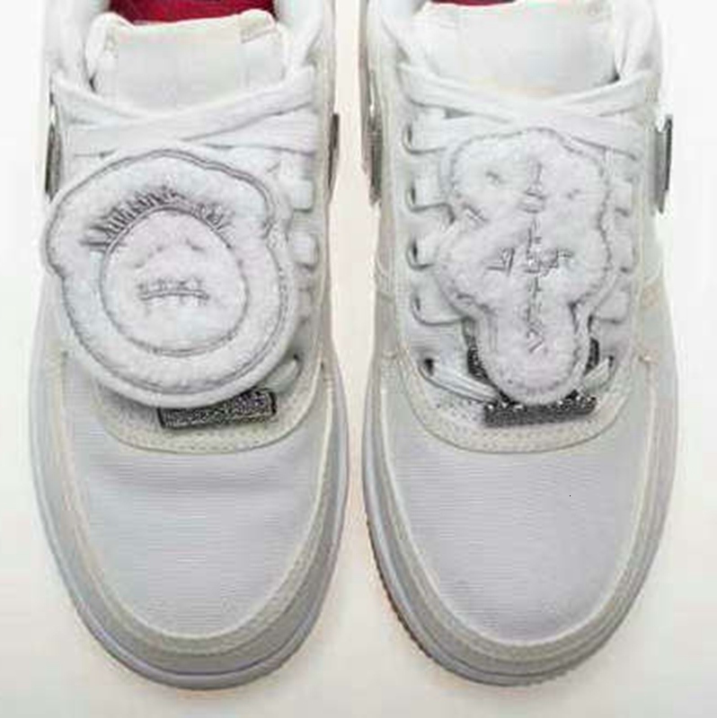 

High Quality Forces x TRAVIS SCOTTs Mens Women White Sail Skateboard Shoes reflective Fashion Outdoor Casual Sneakers with box size 5.5-11, #1