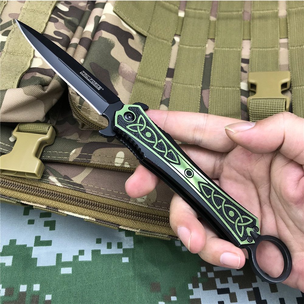 

New Outdoor Camping Tactical Survival Swordfish Knife Folding High Hardness Self-defense Knives EDC Multitool Knife Aluminium Alloy Handle