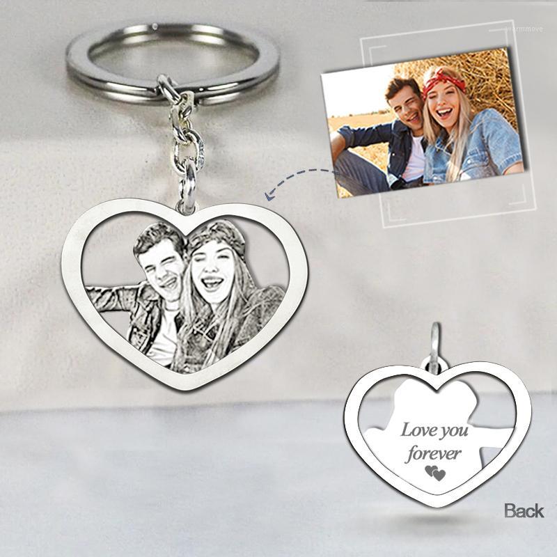 

Cute Custom Person Couple Keychains Women 925Silver Keyring 3CM Hollowed Heart Shape Jewelry Engrave Word Jewelry Gift Christmas1