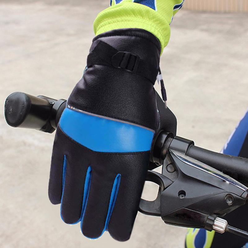 

1pair Men Women Soft Heated Gloves Winter Warm Thermal Touch Screen Hand Warmer Cycling USB Powered Windproof Outdoor Sports, Blue