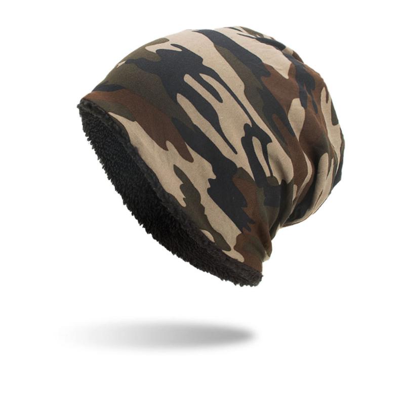 

Autumn And Winter New Camo Barrel Cap With Pile Pile Cap And, White