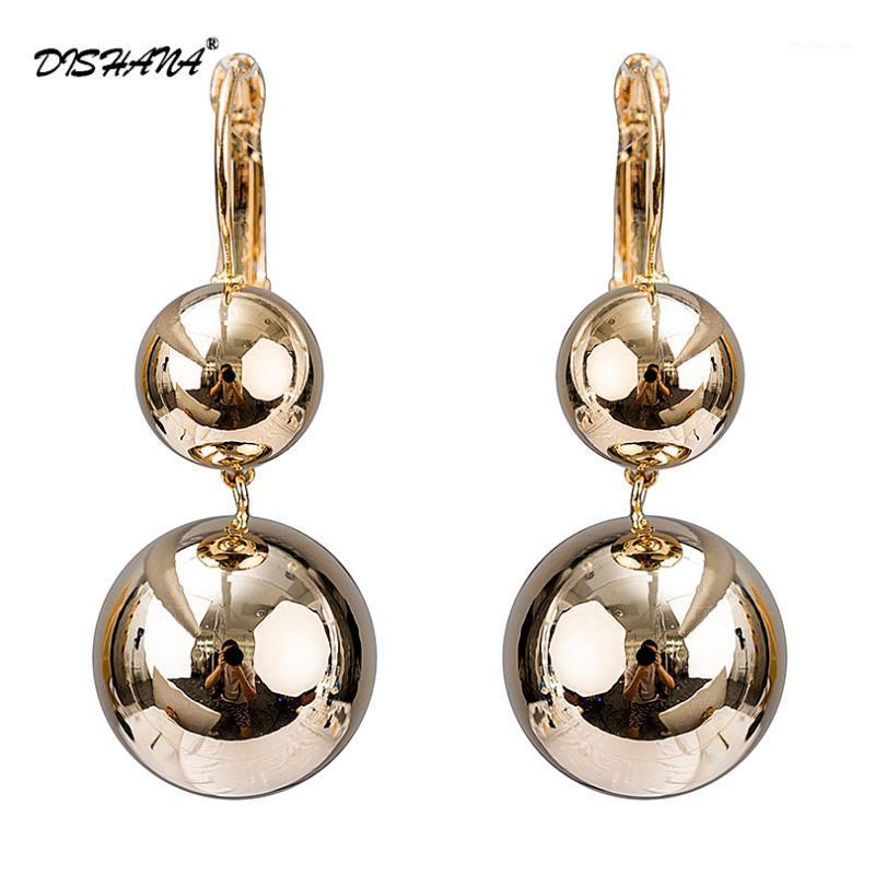 

Fashion Trendy Long Drop Earrings For Women Gold color Dangle Piercing Shining Ball Shape Earring Wedding Jewelry E07321