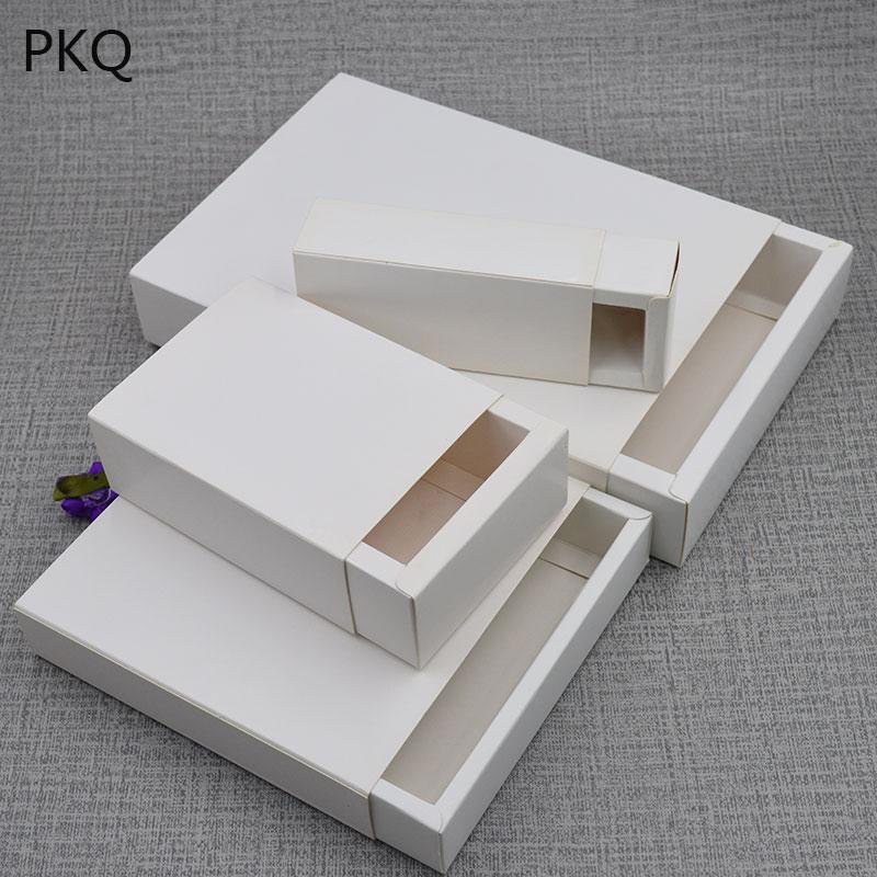 

10Pcs/Lot White Kraft Paper Box Cardboard Drawer Gift Box DIY Blank Present Jewelry Boxes Birthday Party Packaging 22 Sizes