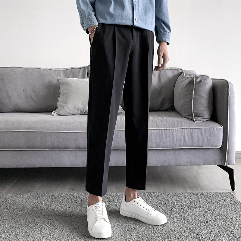 

2021 New Primavera Outono Novo Estilo Retas Casuais Textura Pura Juventude Masculinas 28- ODRU, Black