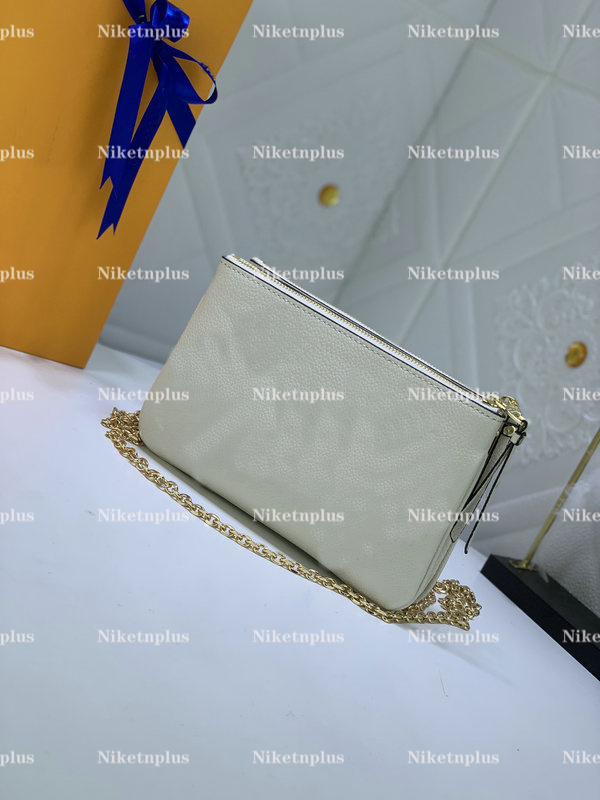 

Double Zip Clutch Bags Two Zipped Pockets Purse Wallet Monograms Giant Reverse Adjustable Leather Designer Bags Strap Cross Body Mini Bag M69203, #1