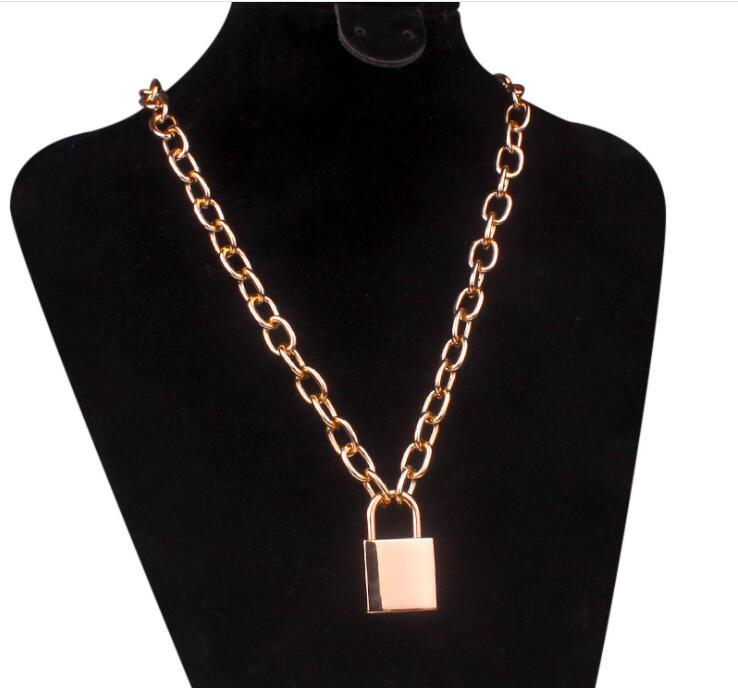 

punk goth Lock Pendant Necklaces For Women Friendship Gifts Simple Design Chain Alloy Neck necklace e girl boy hip hop jewlery