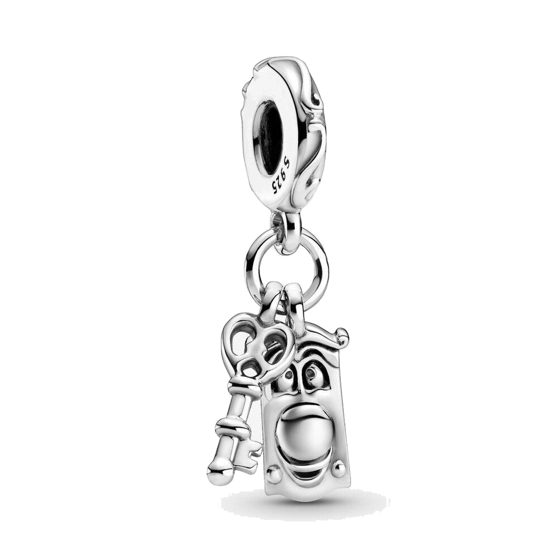 

Fine jewelry Authentic 925 Sterling Silver Bead Fit Pandora Charm Bracelets Key & Door Knob Dangle Charms Safety Chain Pendant DIY beads, Bronze;silver