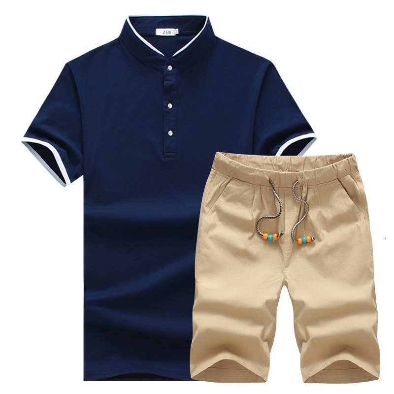 

2021 Men's T-shirt Suits + Train Shorts 18 Colors Size M-5xl Male Will See New Fine Casual Clothing 7KTV, Gray and black