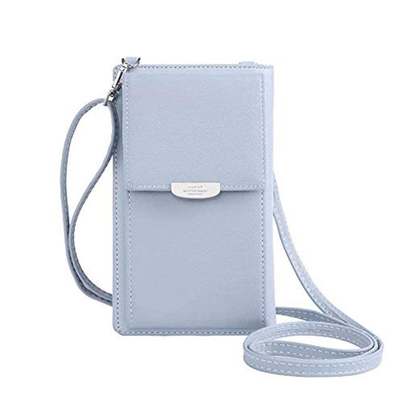 

Women Small Cell Phone Pouch Crossbody Shoulder Bag Purse Card Wallet 517D, Blue