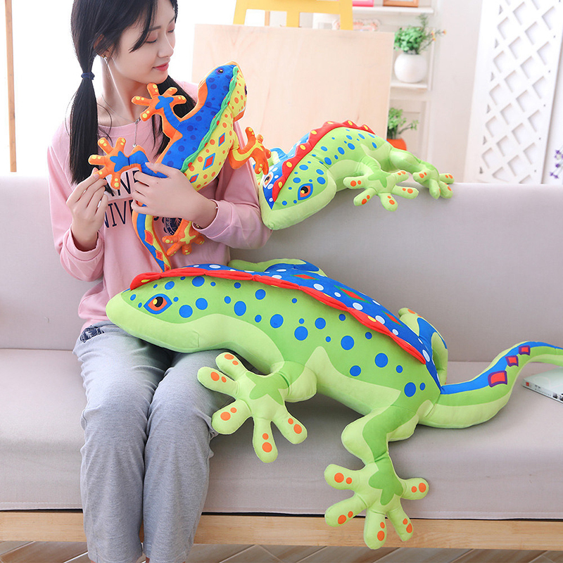 

3D Gecko Plush Toy Soft Filled Plush Animal Chameleon Lizard Doll Pillow Cushion Kid Boy Girl Gift WJ302 220217