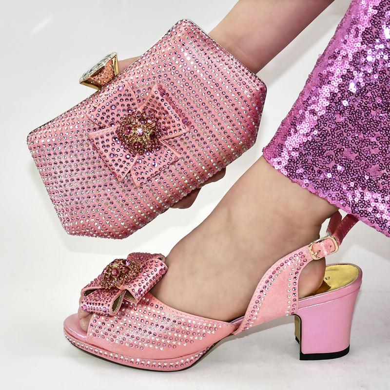 

Autumn Newest Fashion Style Woman Shoes With Matching Bags Sets Nigerian Pumps Shoes And Bags Set For Wedding Dress DF-810, Blue