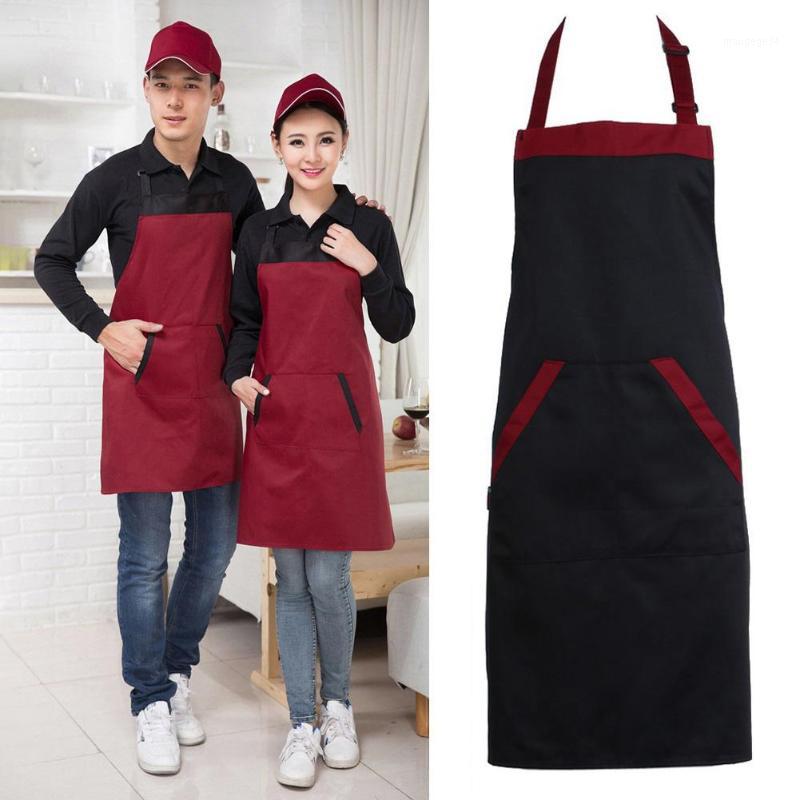 

Couple Waterproof Halter Sleeveless Pockets Kitchen Cooking BBQ Overall Apron1