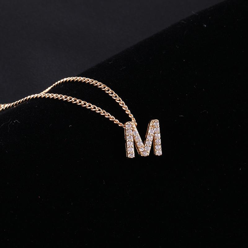 

Makersland Letter Necklace Minimalist Alphabet A-N Capital Letter Pendant Neckaces Cubic Zircon Shiny Collar Jewelry For Women