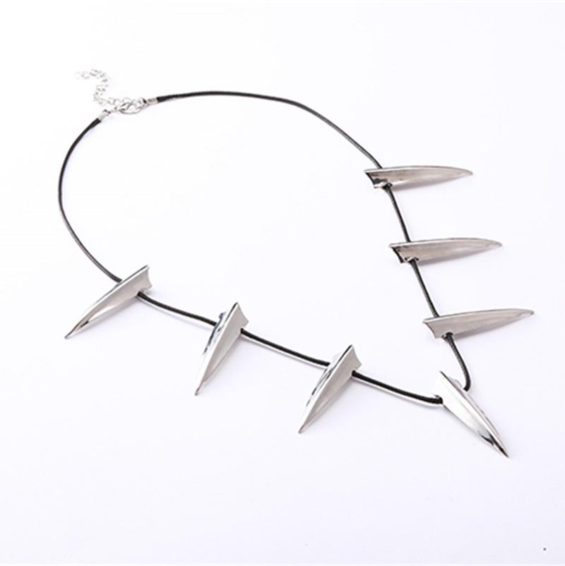 

Hot Selling Black Lepoard Teeth Choker Exaggerated zinc alloy Men Necklace