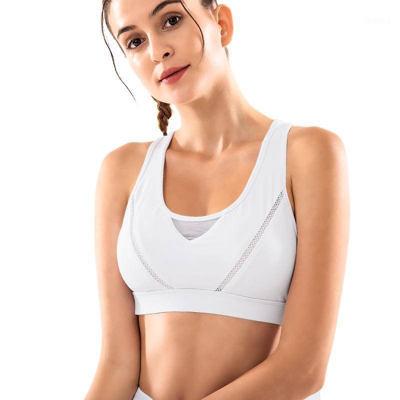 

Women's Sports Crop Top Women Yoga Top Sports Bra Sexy Mesh Breathable Female Seamless Fitness Female Ropa Deport1, Black