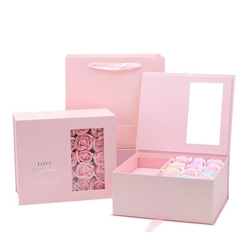 

Valentine's Day Gift Box Party Wedding Decoration Flower Gift Box Holiday Celebration Rose Silver Plated Boxs