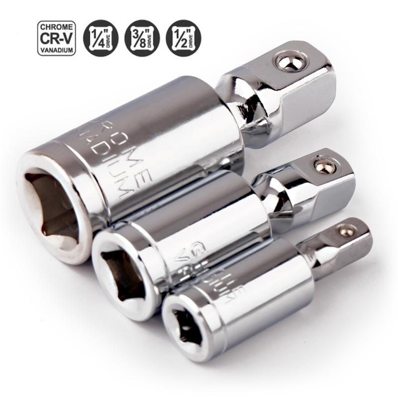 

1/4" 3/8" 1/2" Universal Joint Set Ratchet Angle Extension Bar Socket Adapter Manual and Pneumatic Bendable Adapter Socket Tools