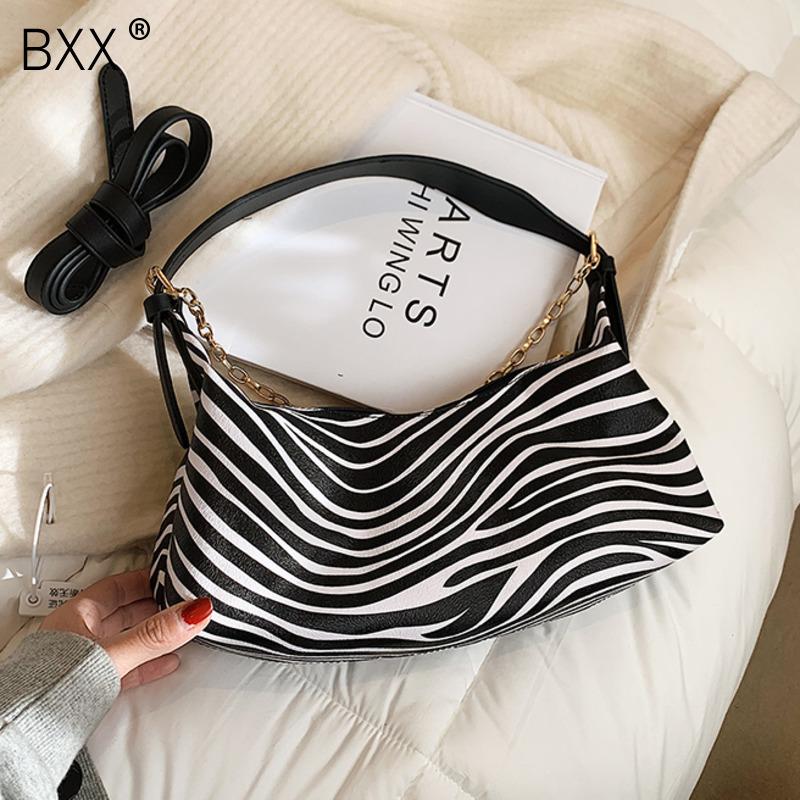 

[BXX] Vintage Crocodile pattern Bags for Women 2021 Fashion Chain Crossbody Shoulder Bag Lady Trend Handbags HQ638, Black