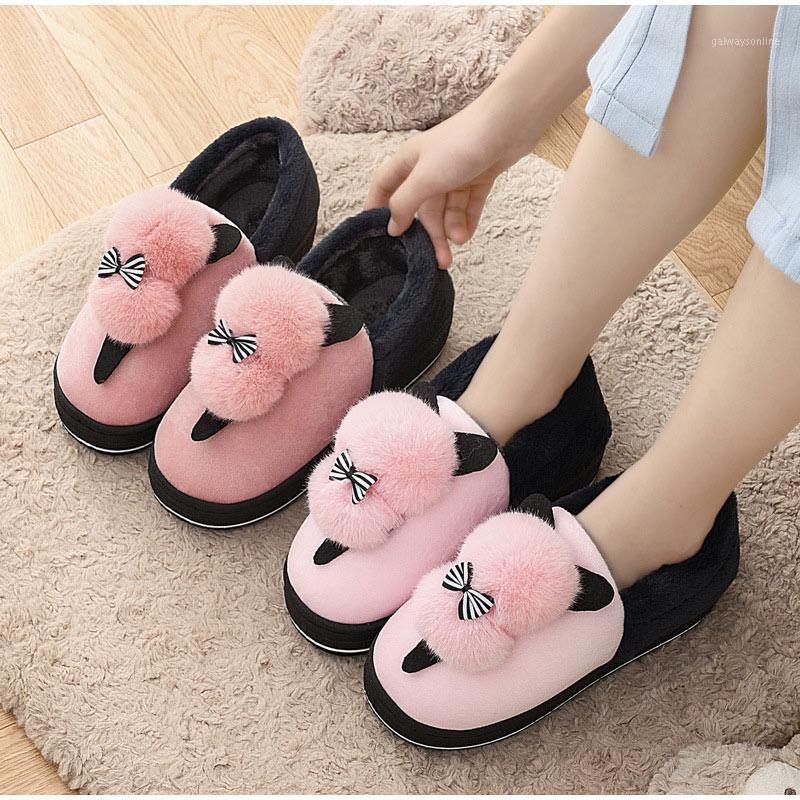 

LYXLYH Winter Women Slippers Home Shoes asual Ladies Cute Slip On Plush Warm Woman Indoor Comfort Platform Female House Slipper1, Black